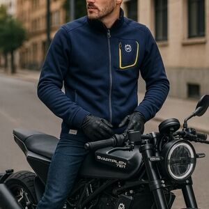 Husqvarna Motorcycles Men's S Basic Logo Full Zip Sweat Jacket  Blue